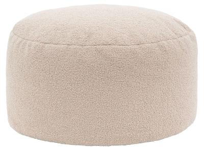 Boucle Fabric Round Pouffe Comes In Cream Brown And Charcoal Options