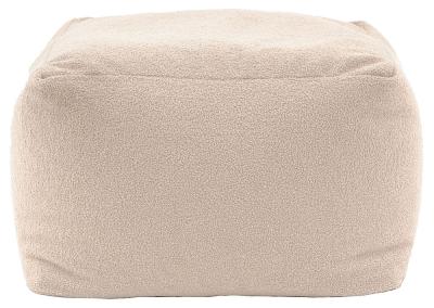 Boucle Fabric Square Pouffe Comes In Cream Brown And Charcoal Options