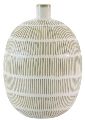 Product photograph of Kassidy Natural And White Vase from Choice Furniture Superstore