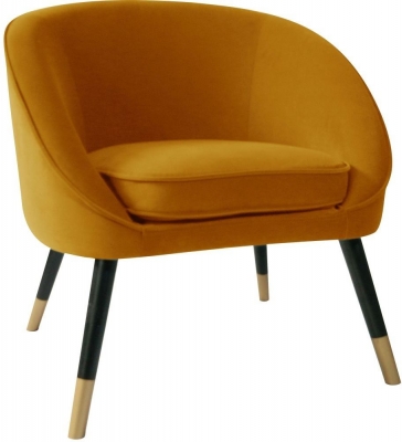 Product photograph of Oakley Mustard Fabric Tub Chair from Choice Furniture Superstore