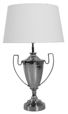 Product photograph of Nickel Trophy Table Lamp - Cream from Choice Furniture Superstore