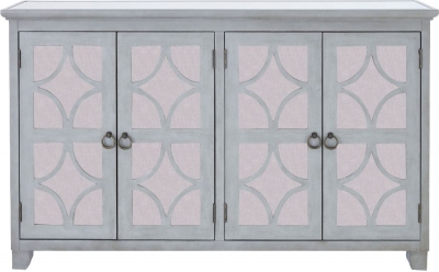 Product photograph of Russell Grey Mirrored 4 Door Sideboard from Choice Furniture Superstore