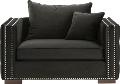 Moscow Black Velvet Fabric Snuggle Chair