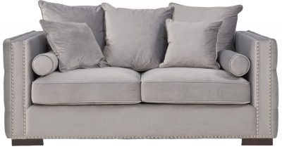 Product photograph of Moscow Silver Velvet Fabric 2 Seater Sofa from Choice Furniture Superstore