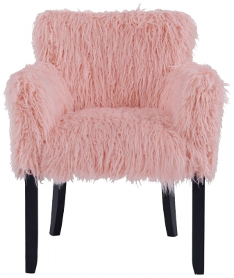 Product photograph of Heavy Shag Pink Faux Sheepskin Fur Tub Chair from Choice Furniture Superstore