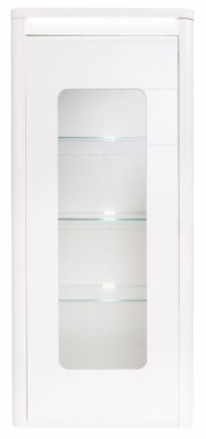 Product photograph of Bellini White High Gloss 1 Door Display Cabinet from Choice Furniture Superstore