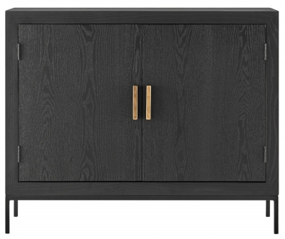 Product photograph of Brixton Black 2 Door Sideboard from Choice Furniture Superstore