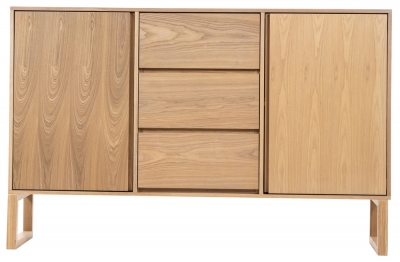 Product photograph of Philip Oak 2 Door 3 Drawer Sideboard from Choice Furniture Superstore