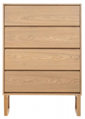 Product photograph of Philip Oak 4 Drawer Chest from Choice Furniture Superstore