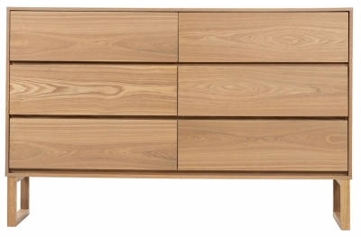 Product photograph of Philip Oak 6 Drawer Chest from Choice Furniture Superstore