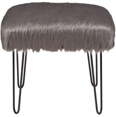 Product photograph of Faux Sheepskin Fur Stool from Choice Furniture Superstore