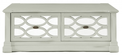 Product photograph of Modena Grey Mirrored 2 Drawer Coffee Table from Choice Furniture Superstore