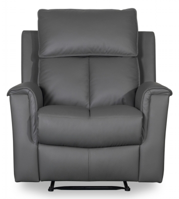 Product photograph of Bergamo Leather Recliner Chair - Comes In Dark Grey And Blue Grey from Choice Furniture Superstore