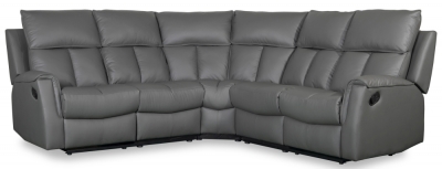 Product photograph of Bergamo Leather Recliner Corner Sofa - Comes In Dark Grey And Blue Grey from Choice Furniture Superstore
