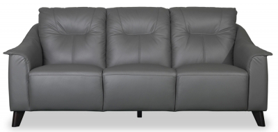 Product photograph of Camilla Leather 3 Seater Sofa - Comes In Dark Grey And Cream from Choice Furniture Superstore