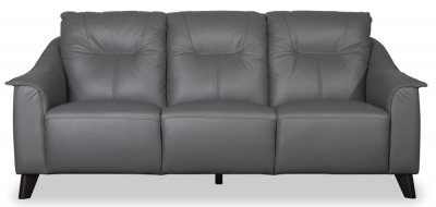 Naples Leather 3 Seater Sofa - Comes in Dark Grey and Cream