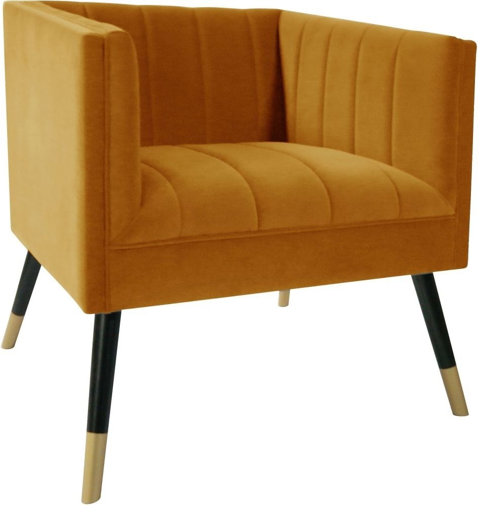 Liverpool Mustard Fabric Tub Chair