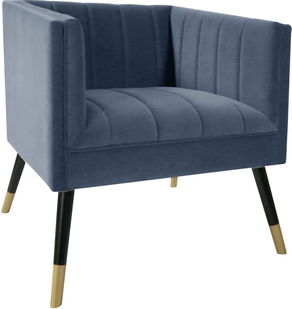 Liverpool Navy Fabric Tub Chair