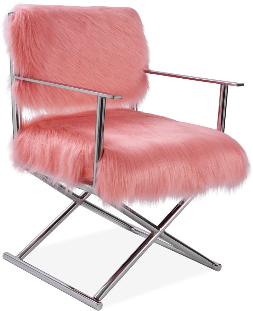 Pink fur chair discount