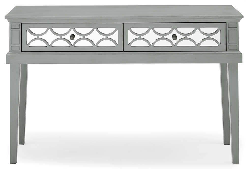 Yardley Grey Mirrored 2 Drawer Console Table