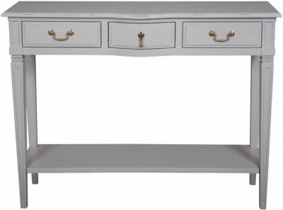 Product photograph of Bonaparte French Putty Painted 3 Drawer Console Table from Choice Furniture Superstore