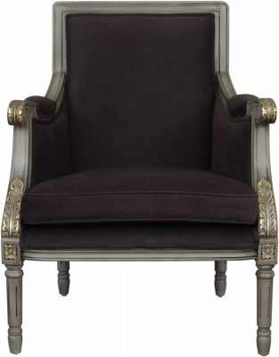 Product photograph of Grey Velvet Occasional Armchair from Choice Furniture Superstore