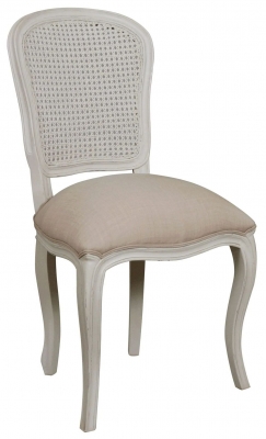 Versailles French Stoney Ground Painted Rattan Back Dining Chair (Sold in Pairs)