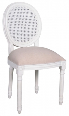Helena French Off-White Painted Lattice Back Dining Chair (Sold in Pairs)
