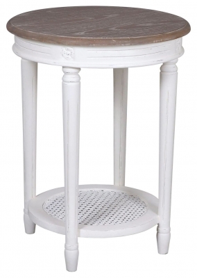 Delphine French Off-White Painted Round Side Table