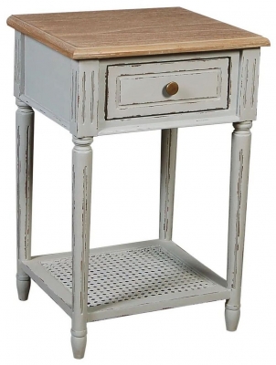 Product photograph of Charlotte French Distressed Stone Grey Side Table from Choice Furniture Superstore