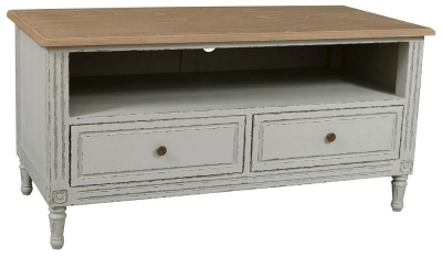 Product photograph of Charlotte French Distressed Stone Grey Tv Unit from Choice Furniture Superstore