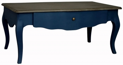 Product photograph of Boudoir French Stiff Key Blue Painted Coffee Table from Choice Furniture Superstore