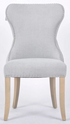 Product photograph of Herringbone Button Back Grey Fabric Dining Chair Sold In Pairs from Choice Furniture Superstore