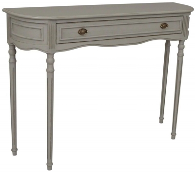 Product photograph of Emison French Grey 1 Drawer Large Console Table from Choice Furniture Superstore