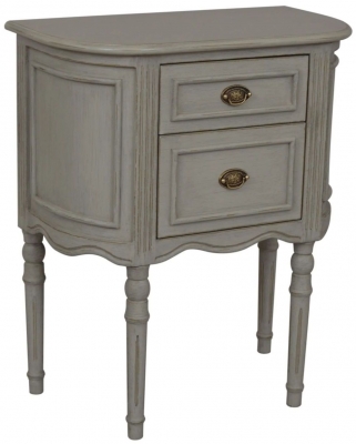 Product photograph of Emison French Grey 2 Drawer Bedside Cabinet from Choice Furniture Superstore