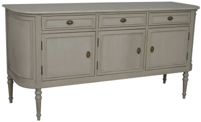 Product photograph of Emison French Grey 3 Door 3 Drawer Large Sideboard from Choice Furniture Superstore