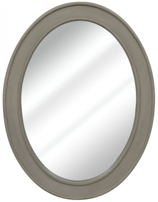 Product photograph of Heritage French Grey Oval Wall Mirror - 50cm X 65cm from Choice Furniture Superstore