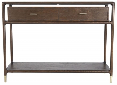 Product photograph of Fergus Walnut 2 Drawer Console Table from Choice Furniture Superstore