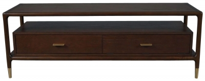 Product photograph of Fergus Walnut 2 Drawer Tv Unit from Choice Furniture Superstore