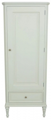 Product photograph of Vanessa French Lime White 1 Door 1 Drawer Wardrobe from Choice Furniture Superstore