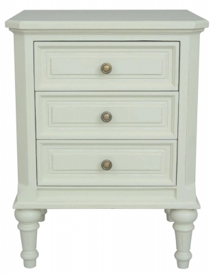 Product photograph of Rosburg French Lime White 3 Drawer Bedside Cabinet from Choice Furniture Superstore