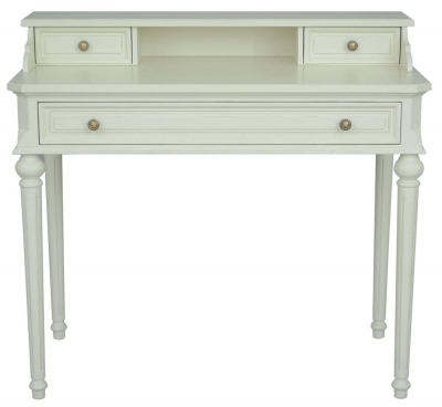 Product photograph of Rosburg French Lime White 3 Drawer Writing Desk from Choice Furniture Superstore