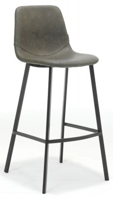 Product photograph of Bari Vintage Taupe Pu Counter Stool Solid In Pairs from Choice Furniture Superstore