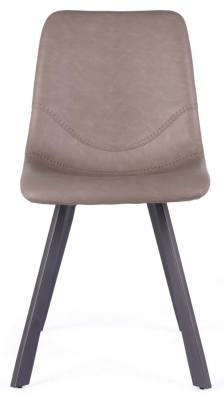 Product photograph of Bari Vintage Beige Pu Dining Chair Solid In Pairs from Choice Furniture Superstore