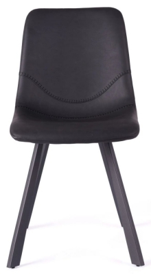 Product photograph of Ryan Vintage Black Pu Dining Chair Solid In Pairs from Choice Furniture Superstore