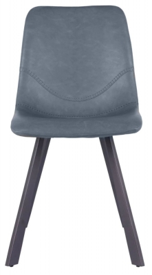 Product photograph of Bari Vintage Blue Pu Dining Chair Solid In Pairs from Choice Furniture Superstore