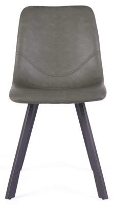 Product photograph of Bari Vintage Green Pu Dining Chair Solid In Pairs from Choice Furniture Superstore