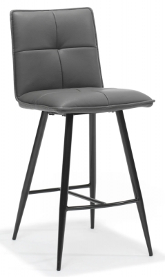 Product photograph of Pedley Pu Grey Counter Stool Solid In Pairs from Choice Furniture Superstore