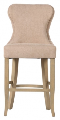 Image of Guia Beige Button Back Piping Counter Stool (Sold in Pairs)