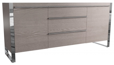 Product photograph of Laguna Grey Oak 2 Door 3 Drawer Sideboard from Choice Furniture Superstore